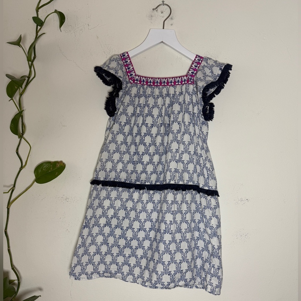 Roberta Roller Rabbit Graphic Dress Blue andWhite  Boho